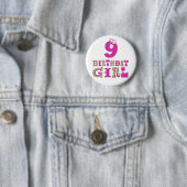 9de verjaardag van de Button voor meisjes (In situ)