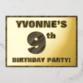 9de verjaardag van de geboorte van de partij — Vet Folie Uitnodiging (Voorkant)