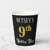 9de verjaardag van de Partij van de Dag - Fancy Ma Papieren Bekers (Achterkant)