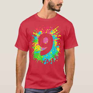 9de verjaardag van de verfspatten voor kinderen, m t-shirt