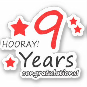 9de verjaardag van het huwelijk - 9 jaar geboorted sticker