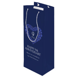 9de verjaardag van het huwelijk Lapis Lazuli hartb Wijn Cadeautas