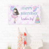 9de verjaardag van het meisje Princess Lavender Tu Spandoek (Insitu)