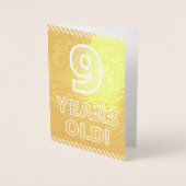 9de verjaardag - Vet "9 JAAR OUD"! Gold Foil-kaart Folie Kaarten (Voorkant)
