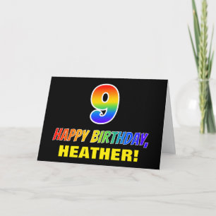9de verjaardag: Vet, Vun, eenvoudig, regenboog 9 Kaart