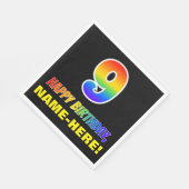 9de verjaardag: Vet, Vun, eenvoudig, regenboog 9 Servet (Hoek)