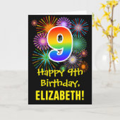 9de verjaardag: Vuurwapenpatroon van de vlinder +  Kaart (Gele Bloem)