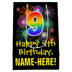 9de verjaardag: Vuurwapenpatroon van de vlinder +  Medium Cadeauzakje