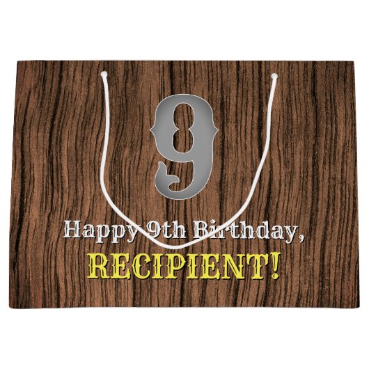 9de verjaardag: Western geïnspireerd land, naam Groot Cadeauzakje (Voorkant)