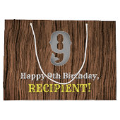 9de verjaardag: Western geïnspireerd land, naam Groot Cadeauzakje (Achterkant)