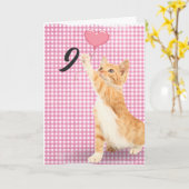 9de verjaardagstablet kat kaart (Gele Bloem)