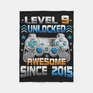 9e 9 jaar oude verjaardag Kinder Boy Gamer 9 jaar  Fleece Deken