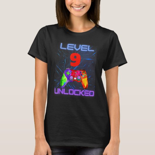 9e 9e 9 jaar Gamer Game Controller Son Tiener T-shirt (Voorkant)