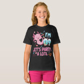 9e ben ik 9-jarige meisje Axolotl-oversteekcadeaut T-shirt (Voorkant volledig)