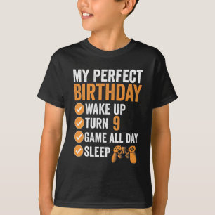 9e beurt 9 Mijn perfecte verjaardags gamen T-shirt