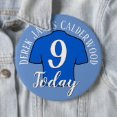 9e Birthday Football Badge to Personalize Button (In situ)