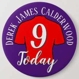 9e Birthday Football Badge to Personalize Button