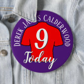 9e Birthday Football Badge to Personalize Button (In situ)