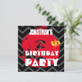 9e Birthday Party Grunge and Chevrons A09 Kaart (Staand voorkant)