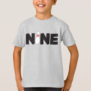 9e Bowling Birthday T-Shirt Kinder leeftijd Negen