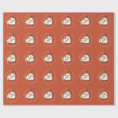 9e bruiloft Jubileum Terracotta Heart Medallion Cadeaupapier (Vlak)