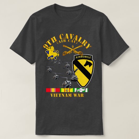 9e Cavalerie Luchtcav 1e Cav Divisie w SVC T-shirt (Design voorkant)