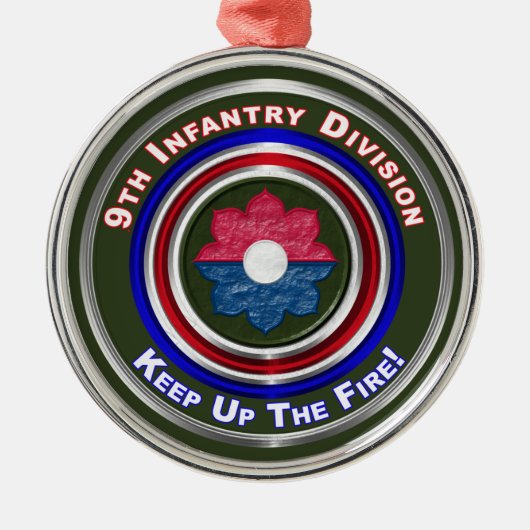 9e divisie infanterie kerst metalen ornament (Voorkant)