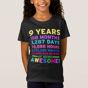 9e geboorte Shirt Boy Girl Negen jaar Geweldige