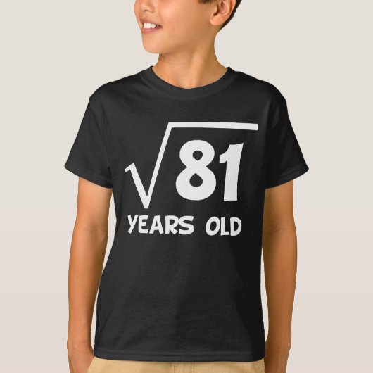 9e geboorte-vierkantswortel van 81 t-shirt (Voorkant)