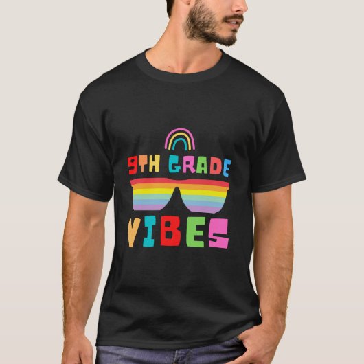 9e graad vibes terug naar school leraar en student t-shirt (Voorkant)