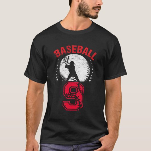 9e honkbal 9 t-shirt (Voorkant)