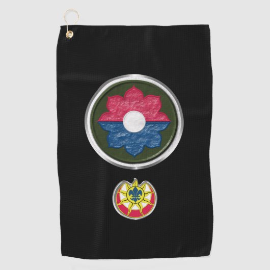 9e Infanteriedivisie Aangepaste Patch & Insignia Golfhanddoek (Voorkant)