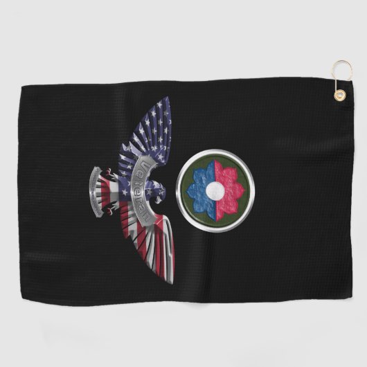 9e infanteriedivisie Eagle Veteran Golfhanddoek (Horizontaal)