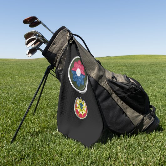 9e infanteriedivisie Gepersonaliseerd pleister en  Golfhanddoek (Groen)