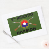 9e infanteriedivisie - gespleten geweren - met tek rechthoekige sticker (Envelop)