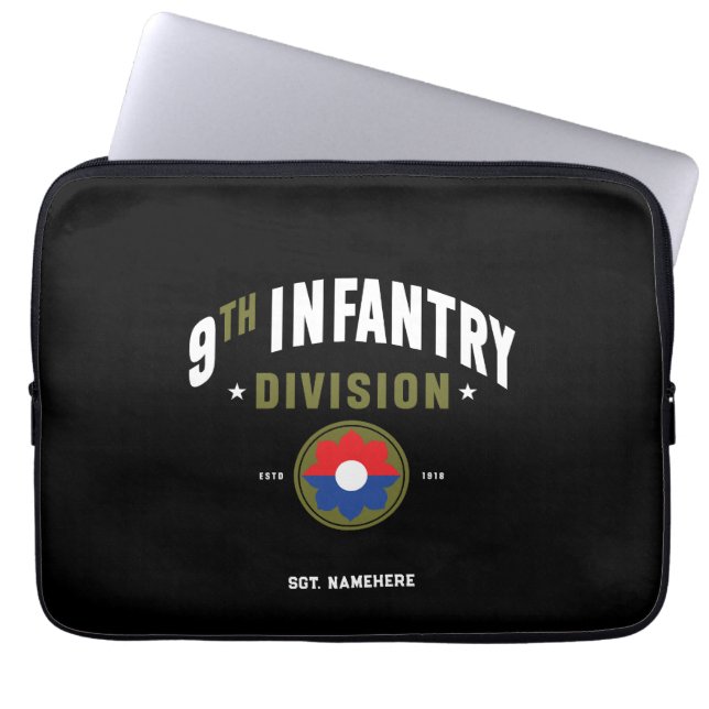 9e Infanteriedivisie "Old Reliables" Custom Laptop Sleeve (Voorkant)