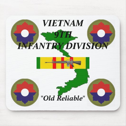 9e infanteriedivisie Vietnam Mousepad 1/w Muismat (Voorkant)