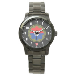 9e Infanteriedivisie zwart roestvrij staal Horloge