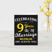 9e jaar bruiloft Jubileum Kaart (Gele Bloem)