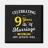 9e jaar bruiloft Jubileum Magneet (Voorkant)