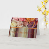 9e Jubileum-kaart - Stapel rozen stripe Kaart (Gele Bloem)