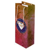 9e Jubileum Terracotta & Lapis Gift Bag Wijn Cadeautas (Voorkant Gekanteld)