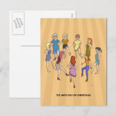 9e Kerstdag (9 Dansende Dames) Briefkaart (Voorkant / Achterkant)