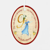 9e Kerstdag Negen dames die dansen Metalen Ornament (Voorkant links)