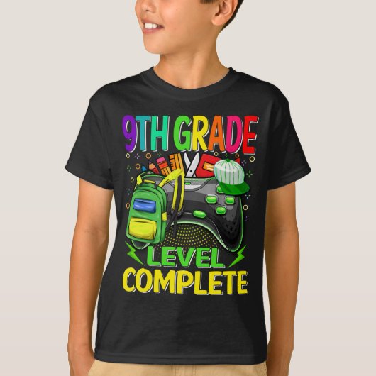 9e klas niveau compleet videogame t-shirt (Voorkant)