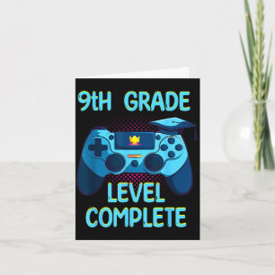 9e klas niveau voltooid laatste schooldag grappig kaart