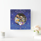 9e Lapis Foto Bruiloft Jubileum Vierkante Klok (Huis)