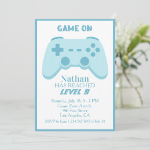 9e Level Up Feestje   Videogame Boy Verjaardag Kaart