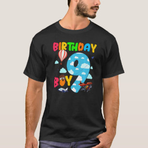 9e luchthaven van Birthday Boy Pilot 9 jaar Old He T-shirt