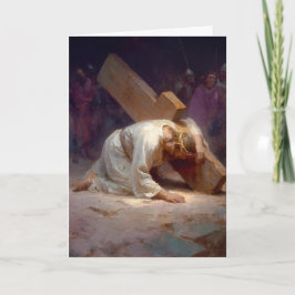 9e statie van het kruis - Jezus valt voor de derde Kaart